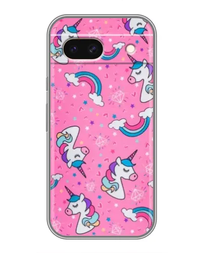 Чохол для Google Pixel 8A з картинкою «Unicorn паттерн рожевий»