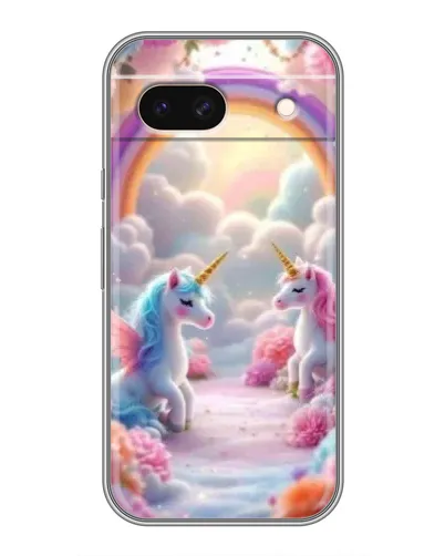 Чохол для Google Pixel 8A з картинкою «Веселка і єдинороги»