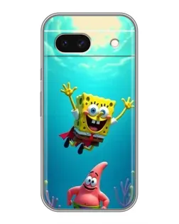 Чехол для Google Pixel 8A с картинкой «Спанч Боб под водой»