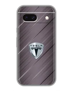 Чохол для Google Pixel 8A з картинкою «Металева текстура Tesla»