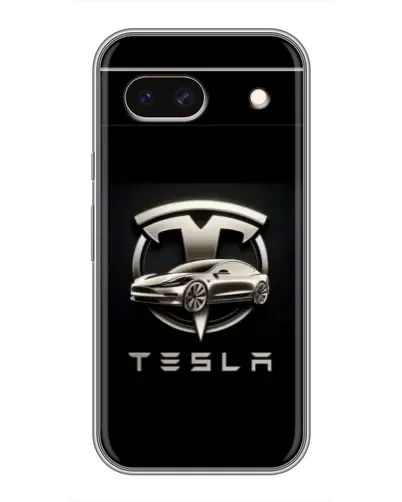 Чохол для Google Pixel 8A з картинкою «Tesla — срібне авто»