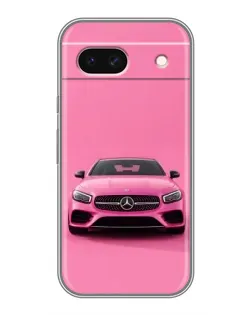 Чехол для Google Pixel 8A с картинкой «Розовый Mercedes AMG»