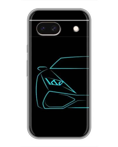 Чохол для Google Pixel 8A з картинкою «Блакитний силует Lamborghini»