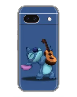 Чехол для Google Pixel 8A с картинкой «Стич с укулеле»