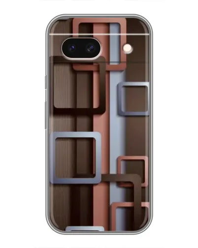Чохол для Google Pixel 8A з картинкою «Коричневі об'ємні квадрати»