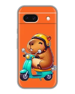 Чохол для Google Pixel 8A з картинкою «Капібара на скутері»
