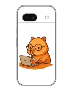 Чохол для Google Pixel 8A з картинкою «Капібара з ноутбуком»