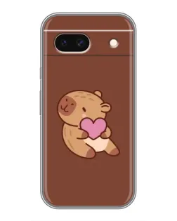 Чохол для Google Pixel 8A з картинкою «Капібара з серцем»