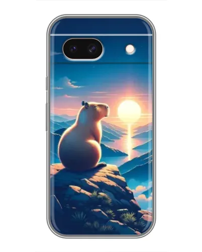 Чохол для Google Pixel 8A з картинкою «Захід сонця з капібарою»