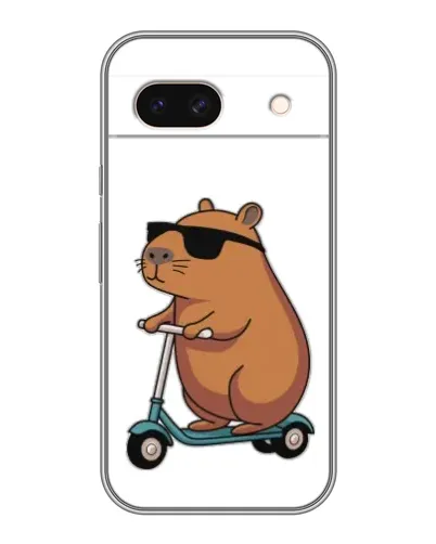 Чохол для Google Pixel 8A з картинкою «Капібара на самокаті»