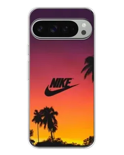 Чехол для Google Pixel 9 Pro XL с картинкой «Nike на закате солнца»