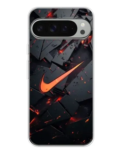 Чехол для Google Pixel 9 Pro XL с картинкой «Nike — эффект разломов»