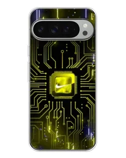 Чехол для Google Pixel 9 Pro XL с картинкой «Nike — золотая искра»