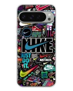 Чехол для Google Pixel 9 Pro XL с картинкой «Яркий коллаж Nike»