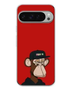 Чехол для Google Pixel 9 Pro XL с картинкой «Bored Ape — красный фон»