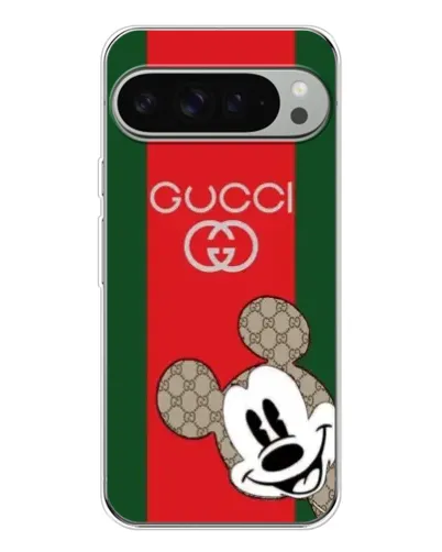 Чехол для Google Pixel 9 Pro XL с картинкой «Gucci — полосы и Микки»