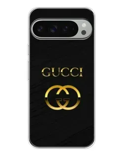 Чехол для Google Pixel 9 Pro XL с картинкой «Золотой логотип Gucci»