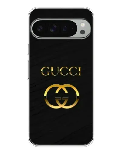 Чехол для Google Pixel 9 Pro XL с картинкой «Золотой логотип Gucci»