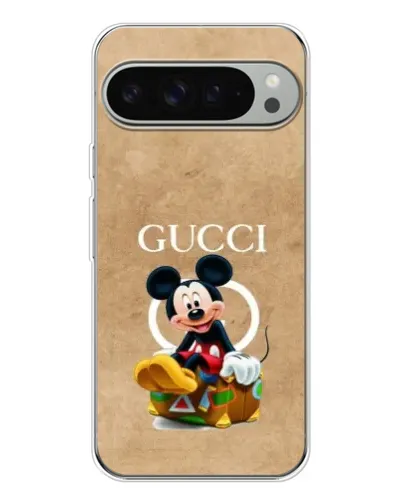 Чехол для Google Pixel 9 Pro XL с картинкой «Микки Маус Gucci — крафт»