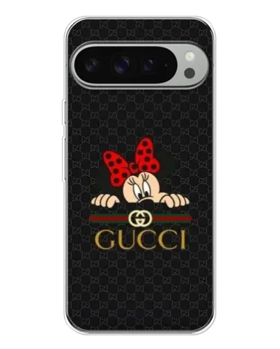 Чехол для Google Pixel 9 Pro XL с картинкой «Минни Маус Gucci — черный»