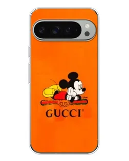 Чехол для Google Pixel 9 Pro XL с картинкой «Микки Маус Gucci — оранж»