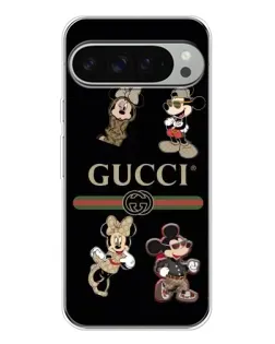 Чехол для Google Pixel 9 Pro XL с картинкой «Gucci — герои Disney и монограмма»