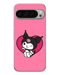 Чехол для Google Pixel 9 Pro XL с картинкой «Kuromi — любовь в сердце»
