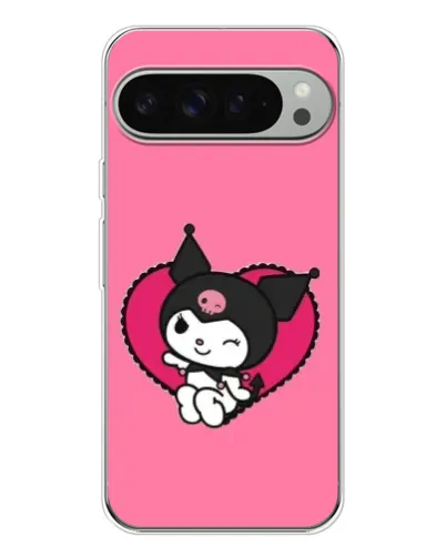 Чехол для Google Pixel 9 Pro XL с картинкой «Kuromi — любовь в сердце»
