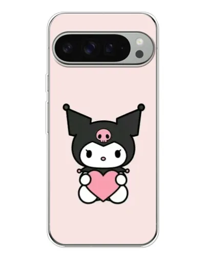 Чехол для Google Pixel 9 Pro XL с картинкой «Kuromi и сердце»
