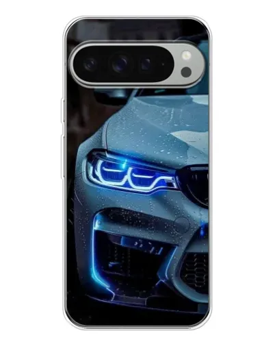 Чехол для Google Pixel 9 Pro XL с картинкой «Взгляд BMW с синими фарами»