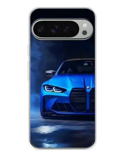 Чехол для Google Pixel 9 Pro XL с картинкой «Голубая BMW M4»