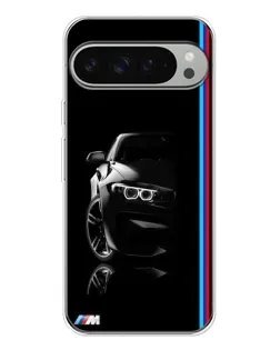 Чехол для Google Pixel 9 Pro XL с картинкой «Силуэт BMW в темноте»