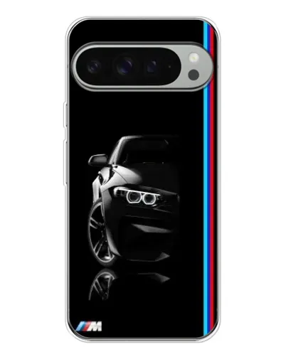 Чехол для Google Pixel 9 Pro XL с картинкой «Силуэт BMW в темноте»