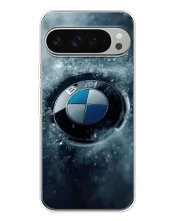 Чехол для Google Pixel 9 Pro XL с картинкой «Логотип BMW — лед»