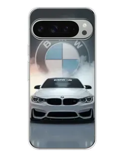 Чехол для Google Pixel 9 Pro XL с картинкой «BMW в белом дыму»