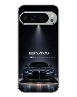 Чехол для Google Pixel 9 Pro XL с картинкой «BMW сквозь ночной город»