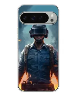 Чехол для Google Pixel 9 Pro XL с картинкой «PUBG — реалистичный герой»