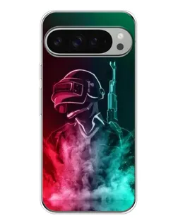 Чехол для Google Pixel 9 Pro XL с картинкой «PUBG — огненный воин»