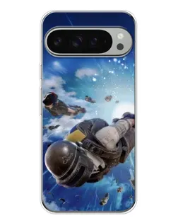 Чехол для Google Pixel 9 Pro XL с картинкой «Десант PUBG — прыжок»