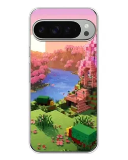 Чохол для Google Pixel 9 Pro XL з картинкою «Рожеве дерево Minecraft»