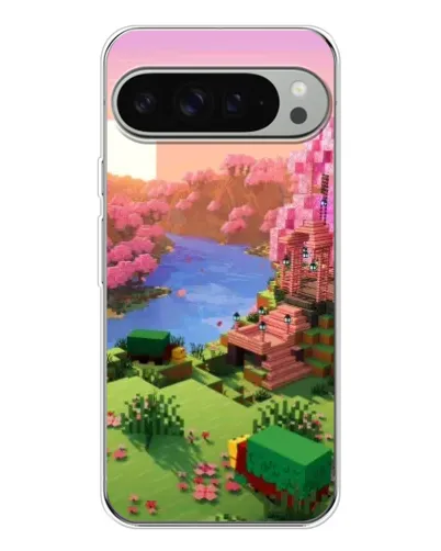 Чохол для Google Pixel 9 Pro XL з картинкою «Рожеве дерево Minecraft»