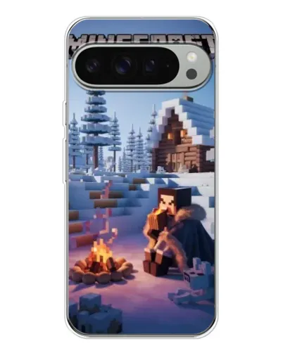 Чохол для Google Pixel 9 Pro XL з картинкою «Зимовий Minecraft»