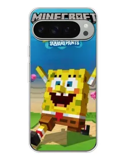 Чехол для Google Pixel 9 Pro XL с картинкой «Губка Боб Minecraft»