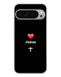 Чохол для Google Pixel 9 Pro XL з картинкою «Серце - Jesus»