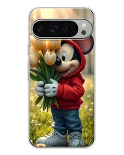 Чохол для Google Pixel 9 Pro XL з картинкою «Міккі з тюльпанами»