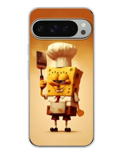 Чохол для Google Pixel 9 Pro XL з картинкою «Губка Боб кухар»