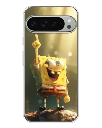 Чохол для Google Pixel 9 Pro XL з картинкою «Сяючий Спанч Боб»