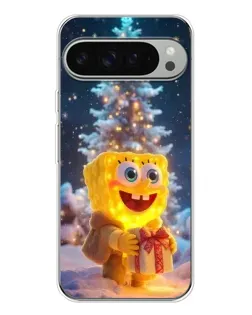 Чохол для Google Pixel 9 Pro XL з картинкою «Різдвяний Спанч Боб»