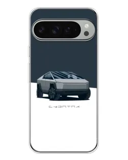 Чохол для Google Pixel 9 Pro XL з картинкою «Сріблястий Cybertruck Tesla»