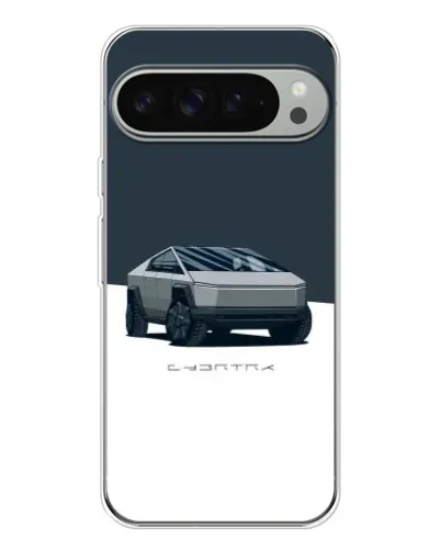 Чохол для Google Pixel 9 Pro XL з картинкою «Сріблястий Cybertruck Tesla»